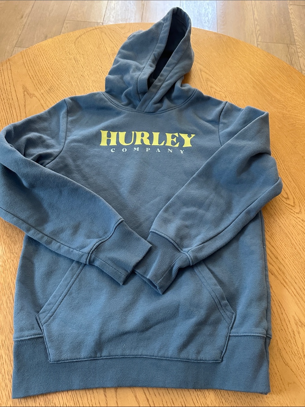 Hurley Blue Hooded Sweatshirt with Yellow Logo M10/12